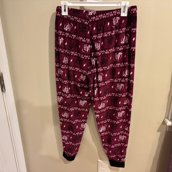 Harry Potter Fleece Pajama Set Womens Maroon Size Large - Picture 7 of 8